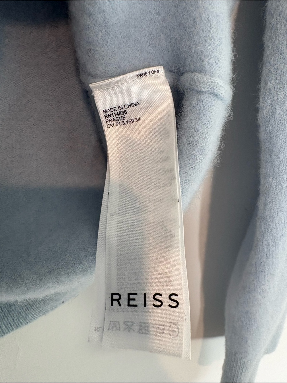 Reiss Wool Blend Crew Neck Pullover Sweater Powdered Slate Blue - Picture 7 of 10